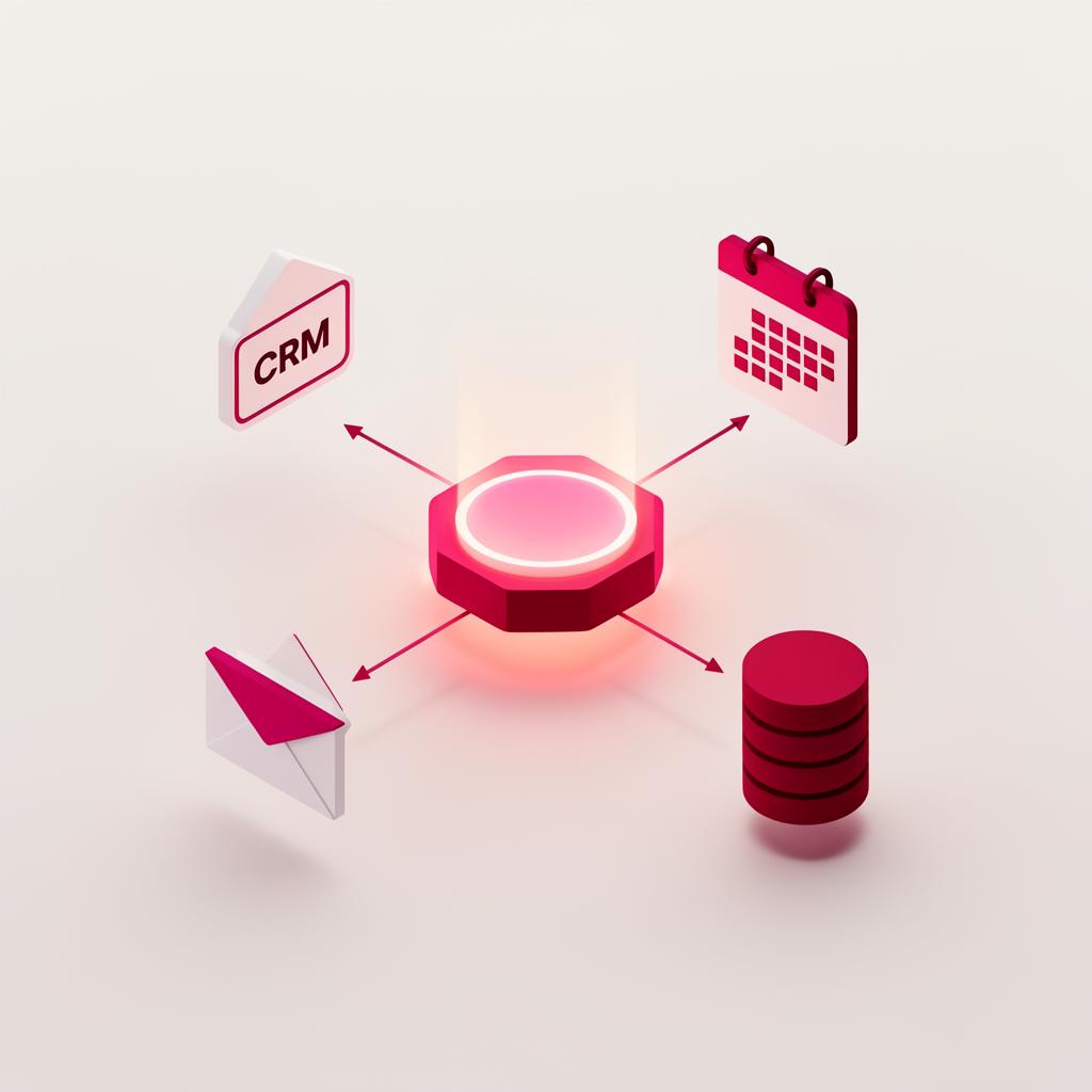Apps flowing into a central automation hub